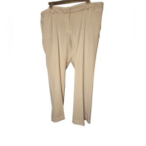 22W Worthington Modern Fit White Straight Leg Trousers